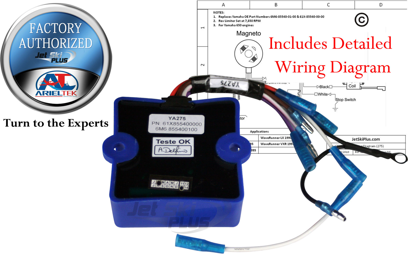 Yamaha Ignition Ignitor CDI ECU Box 6M6-85540-01-00 61X ... 1991 yamaha blaster wiring diagram 