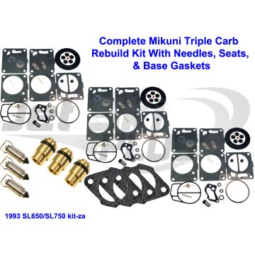 Polaris Mikuni Carburetor Rebuild Kit-Needle/Seat Carb Base Gasket SL 650 750