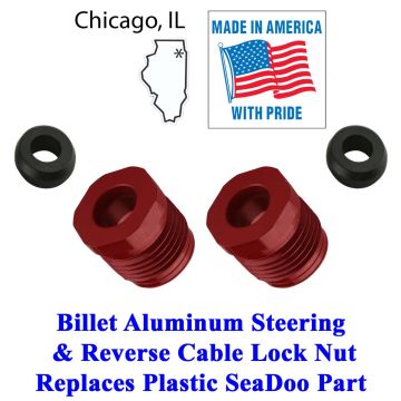 Sea Doo Alloy Steering & Reverse Cable Lock Nut w Seals GS GTI GSX GTS GTX RX DI