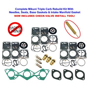 Yamaha Triple Mikuni Carb Rebuild Kit & Needle/Seat GP1200 Exciter Gaskets Tool