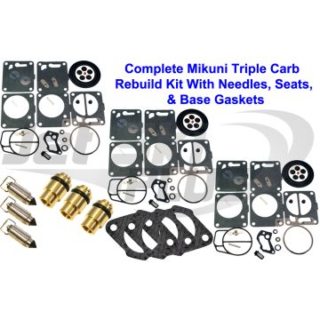 Polaris Mikuni Carburetor Rebuild Kit-Needle/Seat Carb Base Gasket SL 650 1993