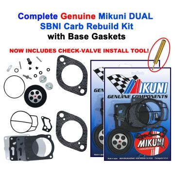 Genuine Mikuni Dual Carb Carburetor Rebuild Kit & Base Gaskets SeaDoo 951 2 Pack