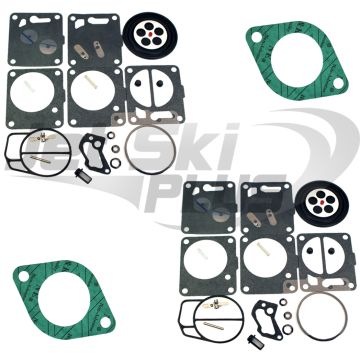 Dual Twin 2 Carb Carburetor Rebuild Kit w Base Gaskets SeaDoo HX GTX GTI XP SPX