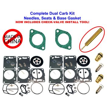 SeaDoo Dual Mikuni Carburetor Rebuild Kit Needle Seat Gasket GSX 1996-97 & Tool