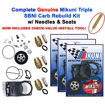 Yamaha GP 1200R GPR 1200 PV Genuine Mikuni Triple Carb Rebuild Kit & Needle Seat