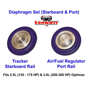 8M6002988 & 804533 Mercury Optimax Fuel Rail Tracker & Fuel Air Reg Diaphragm