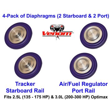 2-Pack 8M6002988 & 804533 Mercury Optimax Rail Tracker & Fuel Air Reg Diaphragm