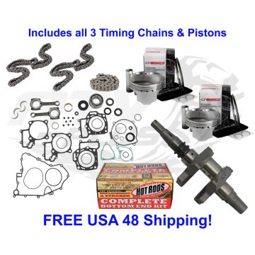 750 Brute Force_2005-11 Kawasaki Engine Rebuild Kit Crank Wiseco Pistons TChains