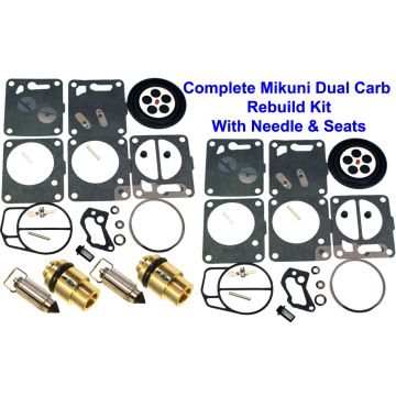 SeaDoo Dual Mikuni Carburetor Rebuild Kit & Needle/Seat Speedster & SK 1997 1999