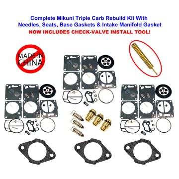 Polaris Mikuni Carburetor Rebuild Kit Needle/Seat Base Gasket SLT 780 750 & Tool