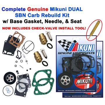 Sea Doo Dual Genuine Mikuni Carb Rebuild Kit Base Gasket & Needle Seat SPX 93-95