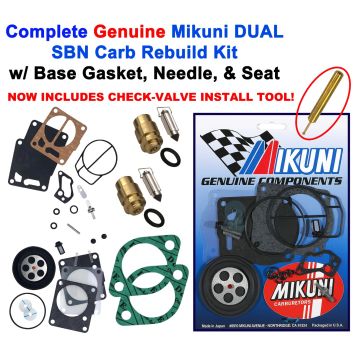 Sea Doo Dual Genuine Mikuni Carb Rebuild Kit Base Gasket & Needle Seat SPX 93-95