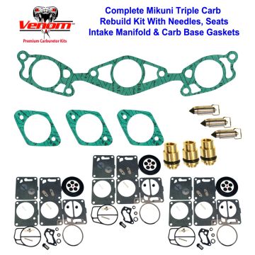 Yamaha Triple Mikuni Carb Rebuild Kit & Needle/Seat/Gaskets Wave Raider 1100