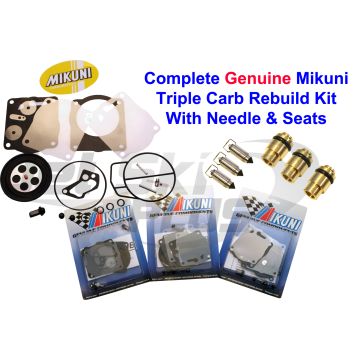 Yamaha Genuine Mikuni Triple Carburetor Rebuild Kit & Needle/Seat XL XLT 1200 R