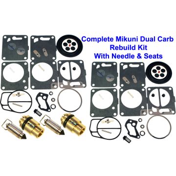 SeaDoo Dual Mikuni Carburetor Rebuild Kit & Needle/Seat 717 720 787 800