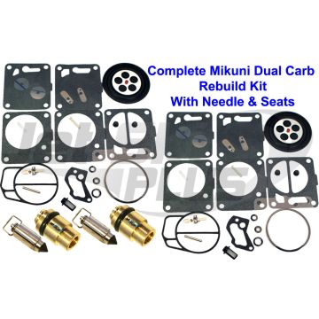 SeaDoo Dual Mikuni Carburetor Rebuild Kit & Needle/Seat GS GTI GTS GTX SP SPI