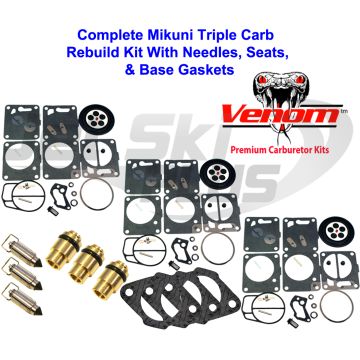 Polaris Mikuni Carburetor Rebuild Kit-Needle/Seat Carb Base Gasket SLX SL 780