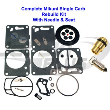 SeaDoo Single Carb Mikuni Carburetor Rebuild Kit & Needle/Seat GS GTI SP GTS