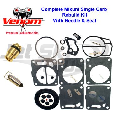 SeaDoo Carb Mikuni Carburetor Rebuild Kit & Needle/Seat 580 587 650 657 717 720