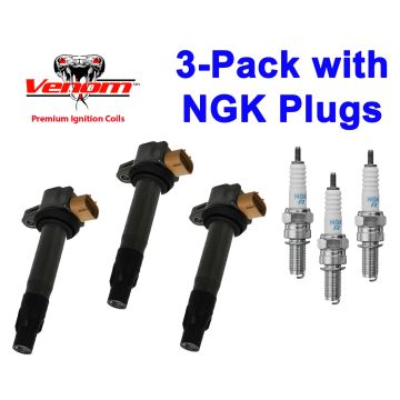 Set of 3 SeaDoo Ignition Coil Stick w/ Plugs Fits Spark Models & GTI GTS 900 ACE